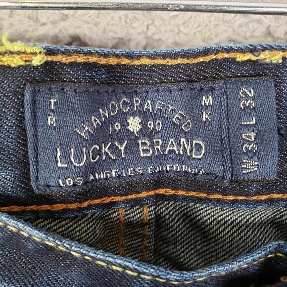 Lucky Brand Jeans Men's 34x32 Straight Leg Medium Wash Stretch 5-Pocket - Picture 8 of 13